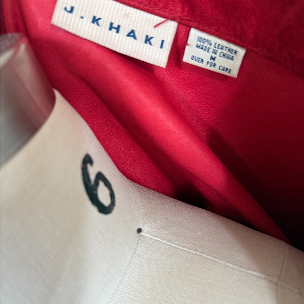 Women's Red Genuine Suede Jacket - Picture 3 of 4